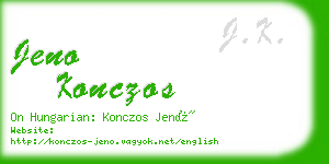 jeno konczos business card